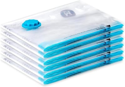Thijox - SilverRack vacuümzakken voor kleding [6 stuks] Medium (50x70 cm) - Opbergvacuümzakken voor jassen, dekbedden en meer - Inclusief etiketten vo