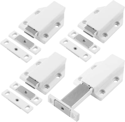 4 stuks - Deursnapper - Deurbuffer - Deursluiter - Deurdemper - Deurstoppers - Greeploos - demperbuffers - Magnetisch - wit - ABS - voor Kast en Meubels - Automatische Druk Deuropeners - 7.8*4.65cm