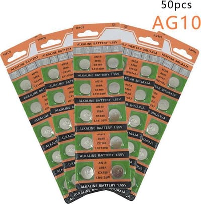 AG10 Horloge Batterijen - 50 Stuks - Voordeelverpakking