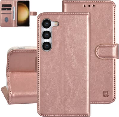Multimedia & Accessoires PU Lederen Book Case Hoesje voor Samsung Galaxy S24 – Rosegoud - Portemonnee – Met Stand – Kaarthouder – Pasjes Houder – 3 Pasjes - Magneet Sluiting – Bookcase