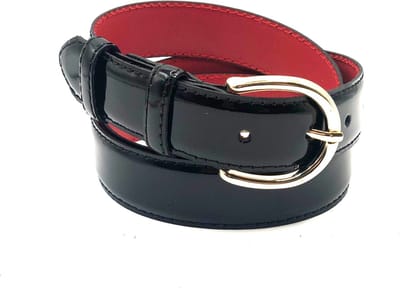 zwart lak riem - gouden gesp - 3 cm breed- maat 85 totale lengte 100 cm
