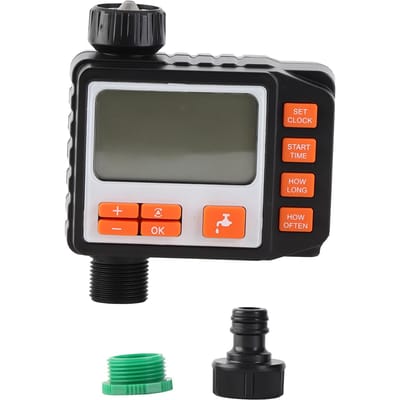 Elektronische Tuinbewateringstimer Automatische Bewatering Irrigatiecontroller LCD-display gray
