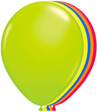 Meerkleurige set neon kleur ballonnen - 100 stuks