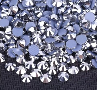 BamBella® - SS10 - Zilverkleurig wit - Hotfix strass Steentjes - 1440 stuks - strass stenen glitters nail art kleding versieren