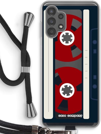 Case Company® - Hoesje met koord geschikt voor Samsung Galaxy A13 4G hoesje met Koord - Here's your tape - Telefoonhoesje met Zwart Koord - Bescherming aan alle Kanten en Over de Schermrand
