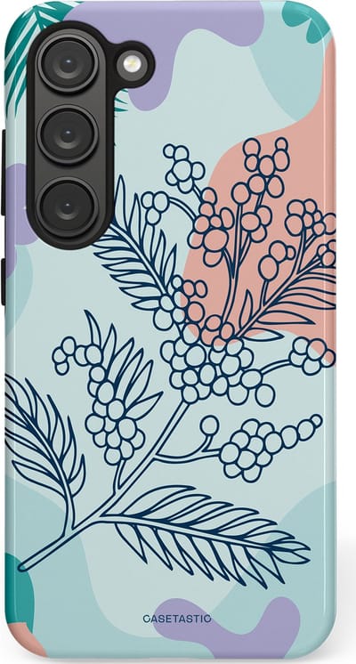 Casetastic Hoesje Geschikt voor Samsung S23 - Stijlvolle Beschermende Duo-layer Case - Aquarel Bladeren