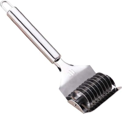 Roestvrijstalen Pastamaker - Handmatige Deegsnijder - Verse Pasta Maken - Corrosiebestendig Materiaal - 21.5 cm Lengte - Zilverkleurig
