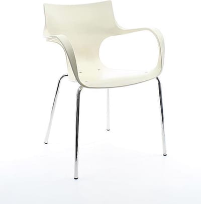 Workliving Jim Stoel - Vanille - Aluminium Onderstel
