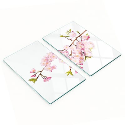 Multifunctionele decoratieve snijplanken van gehard staal voor de keuken, Wild Rose, 2x30x52 cm