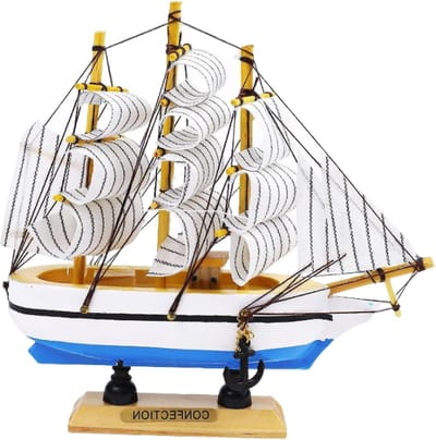 16 cm houten zeilbootmodel, vintage zeilboot decoratie, perfect als cadeau voor nautische liefhebbers en bureaubladversiering