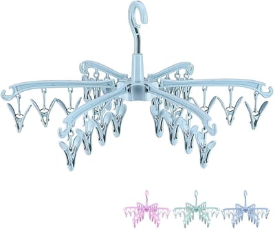 Dailygoods- Droogrek Klein - 24 Pinnen - Opvouwbaar - Duurzaam - Winddicht - Multi-clip Ontwerp - Hoogwaardig PP-kunststof - Waslijn