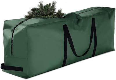 Kerstboomtas - Opbergtas voor Kunstkerstboom Groen - 122x38x51cm - met Ritssluiting en Handvaten - 600D Oxford Stof - Kerstboomhoes - Waterdicht - UV Bestendig - Kerstboom Opbergzak - Stevige Tas voor Kerstboomopslag