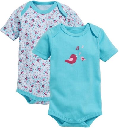 Playshoes Schnizler set 2 rompers korte mouw aquablauw bloemen