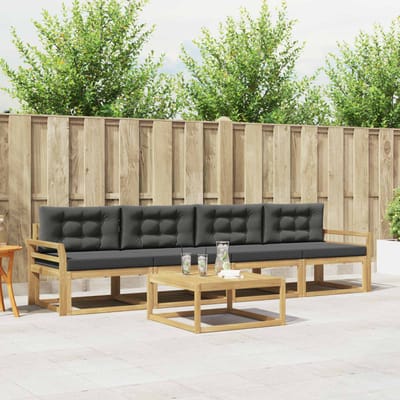 vidaXL - Buiten - bank - set - 4 - st - Wit - en - antracietkleurig
