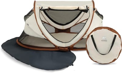 Peuter reisbed - Pop-up tent - Veilig slapen - Binnen 2 minuten - 136x84x62cm - Zandkleur