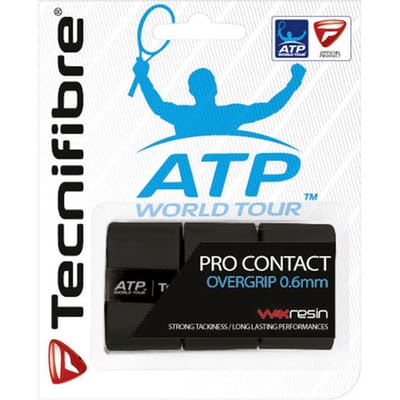 Tecnifibre Contact Pro - 0.60mm - Zwart - Overgrip - Tennisgrip - 3 stuks