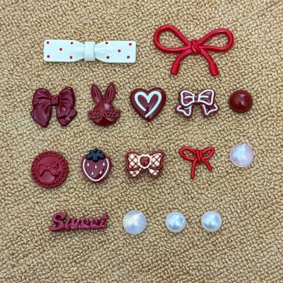 Rood Strik Schoenschoonmakers Set Mode Parel Ster Schoen Decoratie DIY Verwijderbare Schoen Gesp 1 Set brown