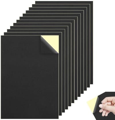 12 Zelfklevende Schuimrubber Platen Zwart 30x21cm 1mm Dik