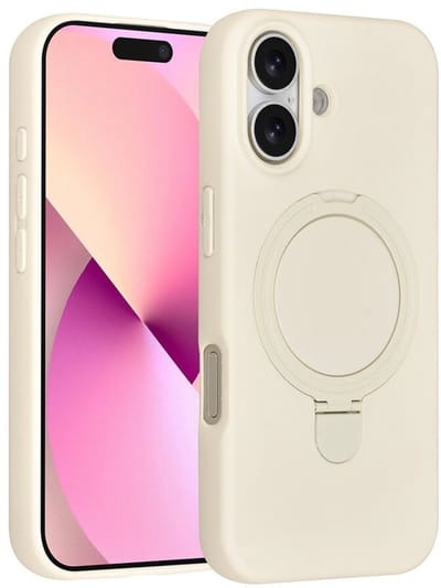 Telefoonhoesje geschikt voor iPhone 17 - Magnetische Backcover met Ringstand - Geschikt voor MagSafe-accessoires - FuturiQ - Antique White