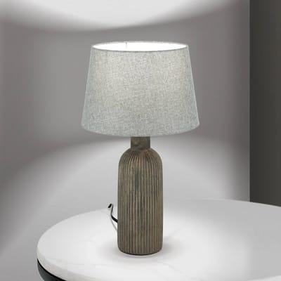 ORION Orchid tafellamp, bruin/grijs, hoogte 53,5 cm, keramiek/linnen