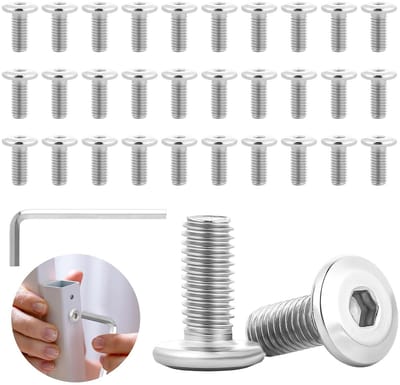 SnelShoppen - 30 Stuks M5 x 12mm Platte Hoofd Schroeven met Zeskant Inbus, RVS A2 V2A, Volledig Gewijzigde Schroeven voor Mechanische en Elektronische