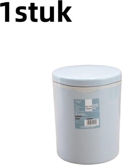 1 stuk - Mini-prullenbak - Bureau-prullenbak - Prullenbak met deksel - Prullenbak voor afvalbakken - Geschikt voor kantoor Push-type, mini-prullenbak voor op het bureau - Rond - Blauw
