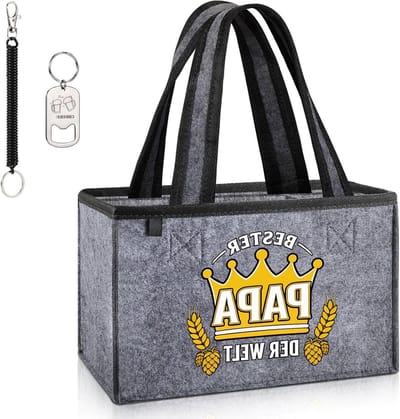 Mannenhandtas voor bier met 6 vakken - multifunctionele dranktas met flesopener voor 0,33 l/0,5 l flessen - ideaal cadeau voor mannen, vrienden en verjaardagen