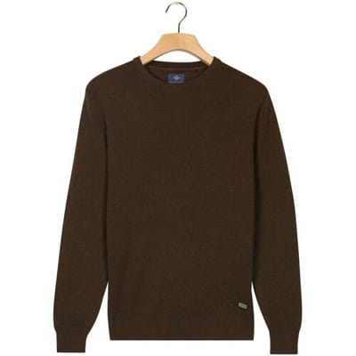 Baileys Trui Crew Neck Allover Fine Two-Tone Texture Dark Brown / male