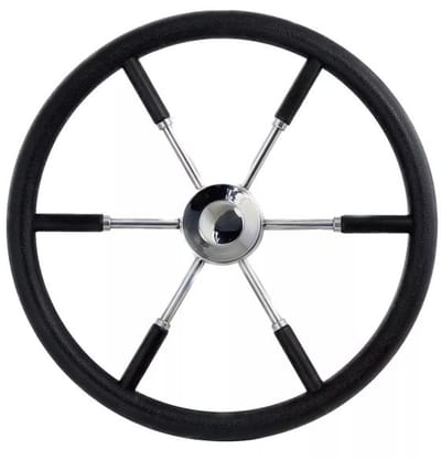 Ultraflex RVS Stuurwiel 70cm met zwarte PU Stuurrand