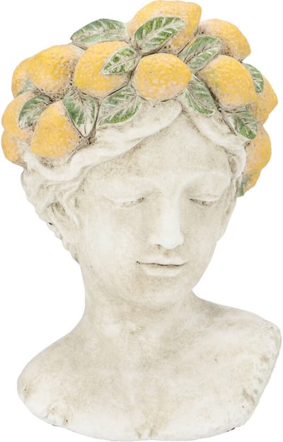 Daan Kromhout - Bloempot - Plantenpot - Vrouwenhoofd - Beton - Citroen - 15x22cm - Voor binnen & buiten