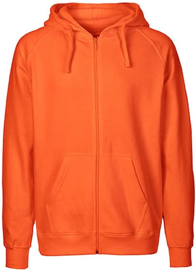 Fairtrade Men's Zip Hoodie met capuchon Orange - S