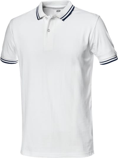 SIR SAFETY SALSA Korte mouw Werkpolo HEREN Wit Blauw - 100% Katoen - 200 g/m² - Zacht Afgewerkt