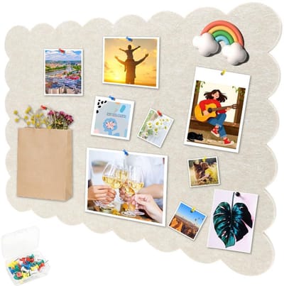 Dailygoods - Vilten prikbord, zelfklevend, 60 x 40 cm, opvouwbaar decoratief notitiebord van vilt, memobord en notitiebord zonder boren, voor kantoor, keuken, kinderkamer, inclusief spelden (lichtkamel)