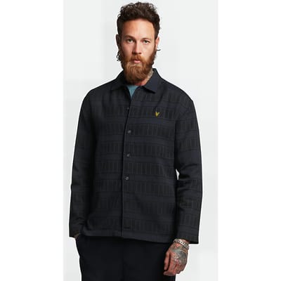 Lyle & Scott Grid Overshirt Dark Navy/jet Black Size: XS | Light Jackets Outlet | Heren | Zwart