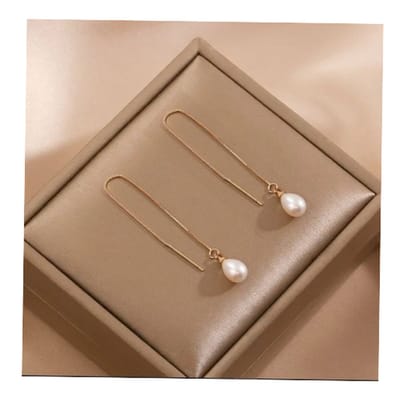 ASTRADAVI 18K Vergulde Sieraden - Dangle Oorringen - Zoetwater Parel Tassel Oorbellen - Cadeau Idee