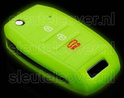 Autosleutel Hoesje geschikt voor Hyundai - SleutelCover - Silicone Autosleutel Cover - Sleutelhoesje Glow in the dark / Lichtgevend