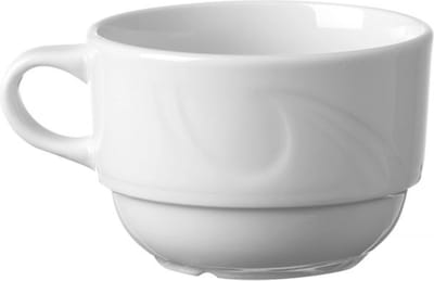 HENDI Cappuccinokop – Versterkte randen – Hotelporselein – 0,23L – Geschikt voor vaatwasser en magnetron