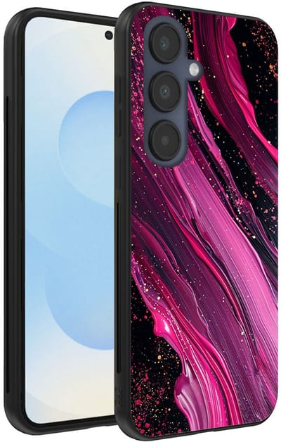 Smartphonica Telefoonhoesje Geschikt voor Samsung Galaxy S25 met marmer opdruk - TPU backcover case marble design - Paars Roze geschikt voor Samsung Galaxy S25