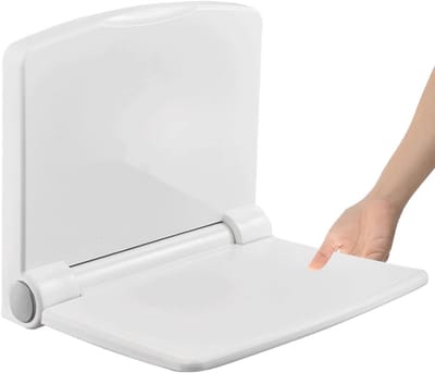 Inklapbare Douchestoel met Rugleuning, Wandmontage - Hoge Belasting tot 200kg, Antislip Badkamerstoel voor Ouderen en Gehandicapten
