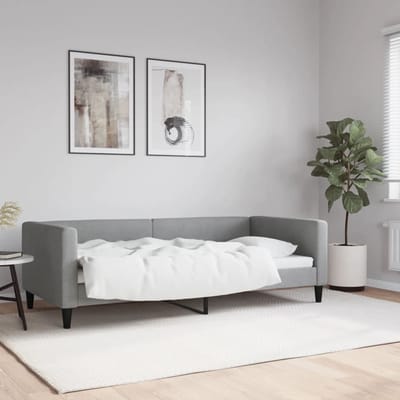 vidaXL - Slaapbank - 90x190 - cm - stof - lichtgrijs