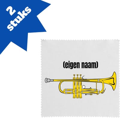 Akyol - trompet met eigen naam brillendoekjes - Trompet - muziek liefhebbers - iemand die houdt van trompetten - verjaardag - cadeau - kado - geschenk - 17,8 bij 17,8 cm - 2 stuks