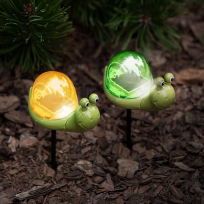 Solar Tuinlamp Slak Met Grondpin – LED Tuinverlichting Op Zonne-Energie – Witte LED – Automatisch Aan Bij Schemer – Decoratieve Tuinlamp Voor Tuin, Border Of Terras – 15 Cm [11751C]