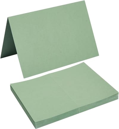 Blanco Kaarten - Wenskaarten Gevouwen - Alle Gelegenheden - 250GSM Karton - 4x6 Inch - Saliegroen