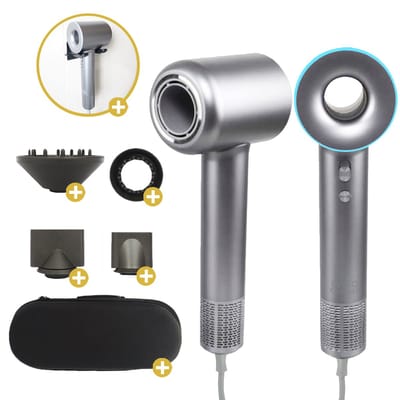 BrinQ Goods Ionische Föhn met Diffuser inclusief Muurbevestigingset en Coolshot - Ultra Stil - Super Krachtig - Haardroger met 3 snelheden & 3 temperatuurstanden & 4 opzetstukken