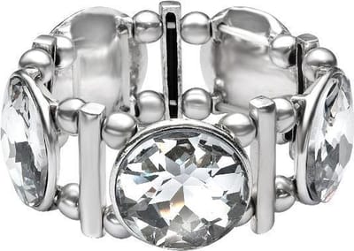 Behave - Armband grote heldere stenen zilverkleur - party glamour