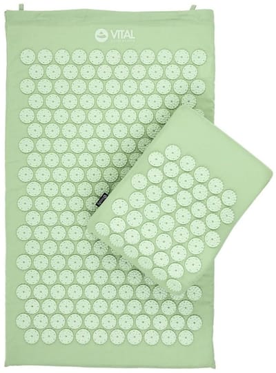 Dailygoods- Acupressuurset blauw - Mat 74 x 44 cm - Kussen 33 x 28 cm - Draagtas nylon - Hypoallergeen - 100% katoen - Yogamat