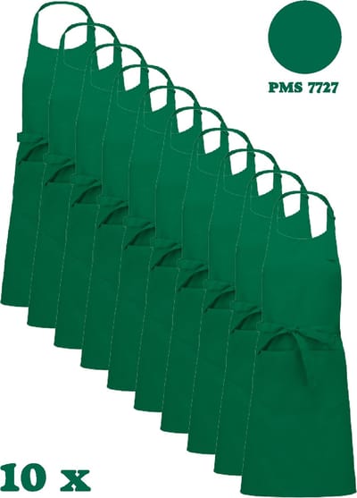 Awesome-Gifts - Horeca schort - Keukenschort - Kookschort - Barbecueschort - onbedrukt - 76 x 90 cm - per 10 stuks - Kelly Green