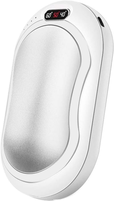 Oplaadbare handwarmer met temperatuurweergave - 10.000 mAh, draagbare herbruikbare handwarmer voor koude dagen