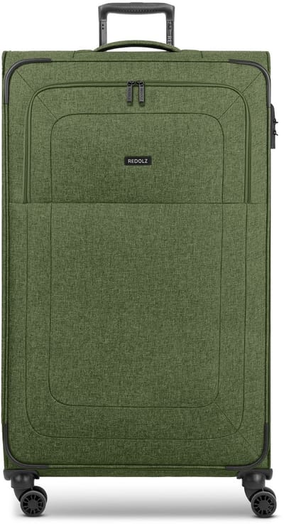 Redolz Essentials 12 4-wiel trolley XL 90 cm zeer groot speciaal formaat - Zachte bagage - TSA slot - olive