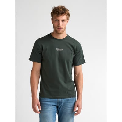 Petrol Industries - Heren Katoenen T-shirt met print foster - Groen - Maat M